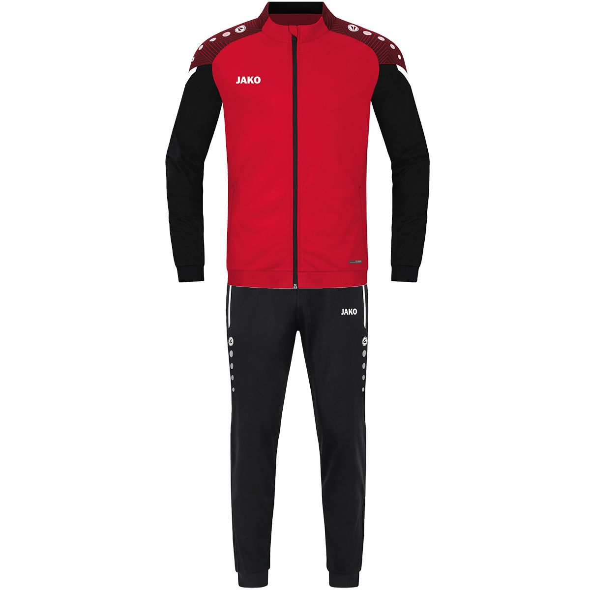 Trainingsanzug Polyester Performance rot/schwarz XXL