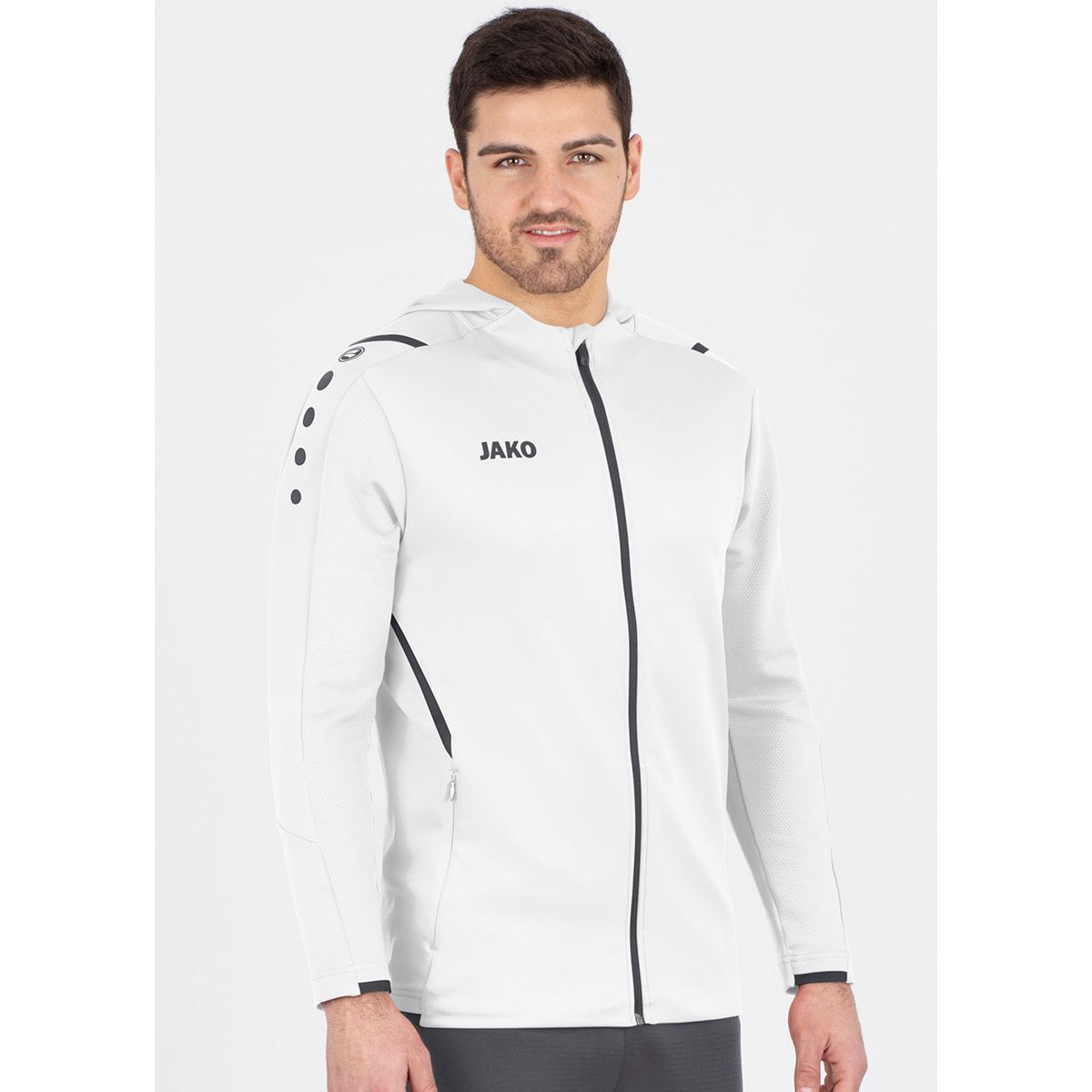 Trainingsjacke Challenge mit Kapuze weiß/anthra light XXL